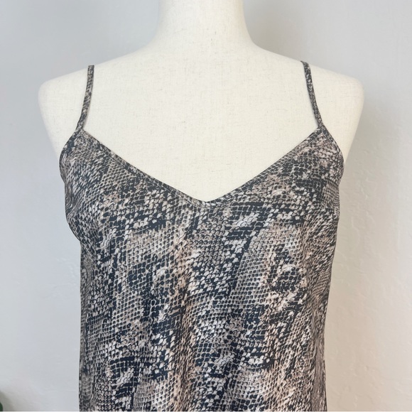 •VERONICA BEARD• Snakeskin Print Cropped Silk‎ Cami Tank Size XS Neutral - Picture 4 of 10